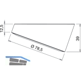 Aufbauring Date schrg,  78,5 mm, H 39 mm, Edelstahl Effekt