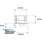 Einbauleuchte Miska Sensor 7,8 Watt, neutralwei L 760mm alu