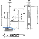 JuNie 2863 Zylinder-Einsteckschloss, Dornma 30 mm, blank, Stulp Messing