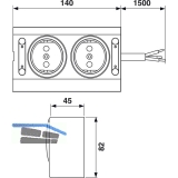 Energie-Box 3 230 V, mit 2 Steckdosen