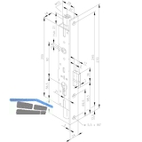 Einbauriegel sperrbar PZ m. Riegel, DM 21 , Stulp 270 x 24 x 3 mm,Stahl verzinkt