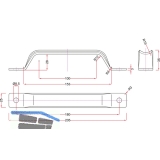 Falttorgriff, 205 mm, Stahl verzinkt