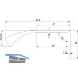 Griffleiste Edge Urban LA 2 x 64 mm, Lnge 350 mm, Aluminium Edelstahl Effekt