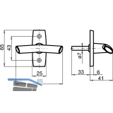 GRUNDMANN Triebolive FAVORIT 1026 - VK 7 x 35 mm, Ros. 25 x 65 mm, Alu poliert