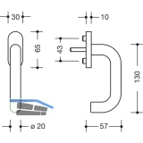 HEWI Fenstergriff 111 FG. 1 - verdeckt geschr., VK 7 x 30 mm, reinwei