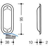 Schiebetrmuschel HEWI 542, Nylon reinwei