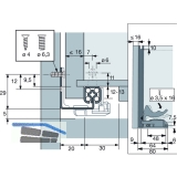 HETTICH QUADRO 25 Silent System Unterbodenfhrung - Teilauszug, Nennlnge 450 mm