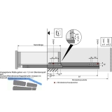 HETTICH QUADRO 25 Silent System Unterbodenfhrung - Teilauszug, Nennlnge 450 mm