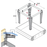 HETTICH SYSTEMA TOP 2000 Hngerahmen, 350 x 244 x 350 mm, Alu- Finish