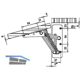 Hochstellsttze HL, LINKS, Tragkraft max. 9KG, Stahl vernickelt