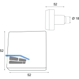 HRTNAGL Knopfdrckerlochteil eckig fix fr Hall,Sll,60x60,verz schwarz passiv