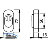 HOPPE SH-Zylinderrosette auen oval, m Kernziehschutz, EdSt.matt