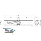 Federband, Bandhhe 155 mm, Rollen  18 mm, Stahl blank mit Messingring