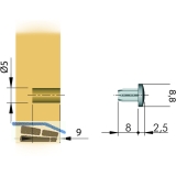 TD2 Transchlagdmpfer zum Einbohren 8,8 x 2,5, Bohrma 5x9,weich,transp.