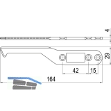 IMH-ABS Mitnehmerhaken SF, 164 x 29 x 4 mm, universal, DIN, schwarz verzinkt