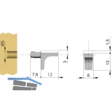 Glasbodentrger K-LINE zum Stecken, Bohr  5 mm, Zamak vernickelt