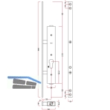 Einbauriegel sperrbar PZ o. Riegel, DM 35, Stulp 360 x 16 x 3 mm, Stahl verzinkt