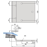 KWS Konsole I - 120mm fr bauseitige Griffplatten, Alu silber elox.