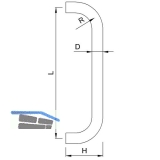 KWS Stangengriff Serie 84 - gerade, 380mm, LA. 350mm,  30mm, Edst.