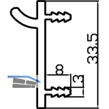 Wall Sys Tablar-/Korpustrger 34 mm, zum Einhngen, Aluminium natur eloxiert