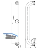 MARCHESI Stangengriff 4523 - gerade, 382mm, LA. 350mm, M8, Edst. matt