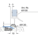 Schwallschutz 10 x 5 mm, 2000 mm, Acryl transparent (69131)