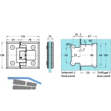 Pendeltrbeschlag Chalet-PT Glas-Glas m. Feststell. 90, Edelstahl-Effekt