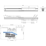 Ausziehtischfhrung CLASSIC,Auszugslnge 1080 mm,60 kg,Stahl verzinkt