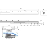 Ausziehtischfhrung CLASSIC, Auszugslnge 1780 mm, 90 kg, Stahl verzinkt