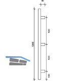 MARCHESI Stangengriff MT 1240/25 -1240mm, LA. 520/520mm, M8, Edst. matt