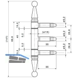 Kastenfensterband 13 mm, Stahl glanzverzinkt