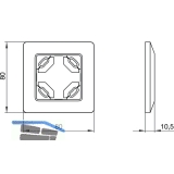 Rahmen fr SL-Controller Funk, L:80mm B:80mm, H:10mm alufarbig