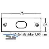 Riegelschlieblech gerade, mit ovalem Loch, 75 x 26 mm, Stahl verzinkt