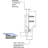 Anschraubtaschen V3612, Bauhhe 7,8 mm