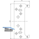 Befestigungsplatte fr Futterzarge zu TECTUS TE240 3D, Stahl verzinkt
