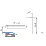 Trband-Flgelteil Variant V 0020 f. geflzte Tren, Band  15 mm, vernickelt