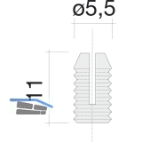 Spreizmuffe Kunststoff 11 x 5,5, Bohr- 5 mm, Kunststoff natur