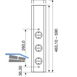 Power-Eck 1 230 V, 3 Schukosteckdosen, Anschlusskabel 2000 mm mit Schukostecker