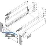 BLUM TANDEMBOX Vorderstck ohne Nut, seidenwei