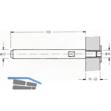 Tablartrger M8, Tablarstrke 22 mm, Bohrtiefe 100 mm, glanzverzinkt