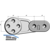 Tischplattenverbinder RAMTI, Bohrbild 32 mm, Kunststoff grau/Zink Druckguss