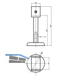 Trennwandsttze U-frmig, Bodenabst. 102mm, Lichte Breite 40 mm, silber eloxiert