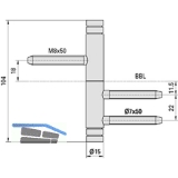 Trband Design V 3420 WF BASIC,Band  15mm,Bandhhe 104mm, Stahl vernickelt matt