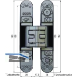 Trband K5080, 160 x 28 x 10 mm, Zamak verchromt matt