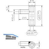 Trband Rahmenteil SCH 27-38, links, Bandhhe 48,5 mm, Stahl vernickelt