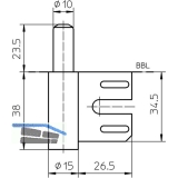 Trband-Rahmenteil V 8100 WF f. geflzte Tren, Band  15 mm, Stahl vernickelt