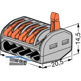 Verbindungsklemme WAGO 222 2x4Qmm grau mit Bettigungshebel
