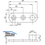 Stangenfhrungsplatte 9653 fr Rundstange  10 mm, Stahl verzinkt