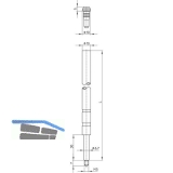 Treibriegelstange hohl 9648 1500 mm, fr oben, Stahl verzinkt