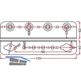 Winkel-Bettschiene SYSTEM 32, L 130, Stahl verzinkt